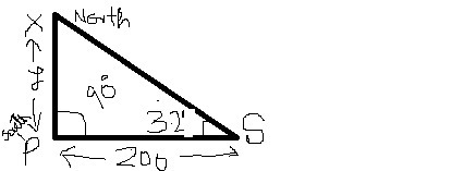 A surveyor needs to determine the distance across the pond as shown in the diagram-example-1