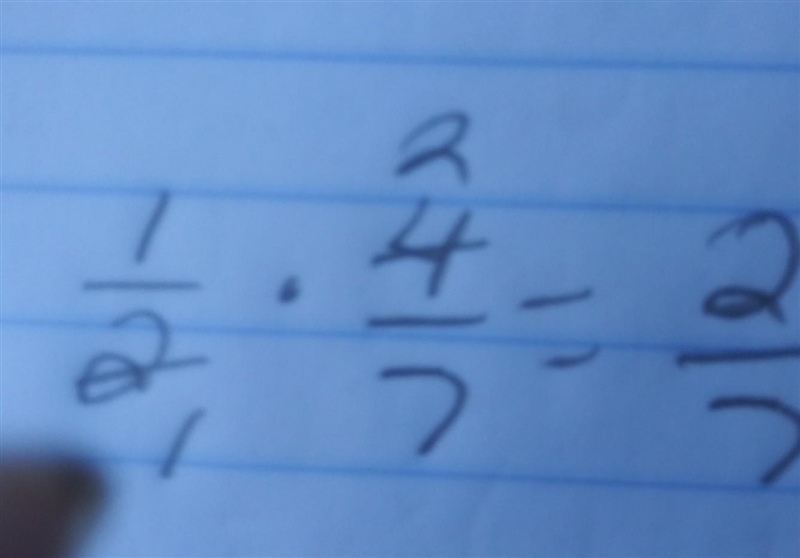 Find the product of 1/2 • 4/7​-example-1