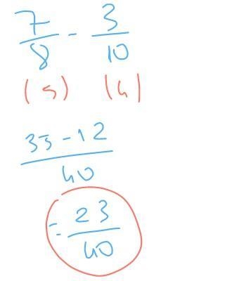 Find the difference 7/8 - 3/10-example-1