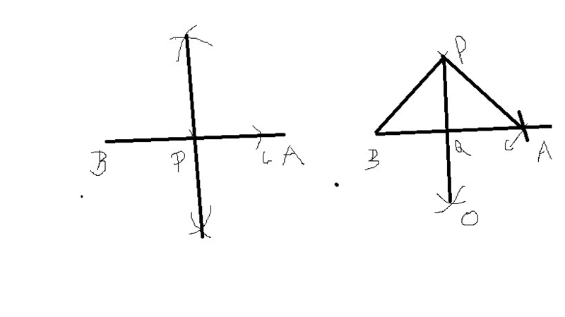 Which step should be taken next to construct a line through point P perpendicular-example-1