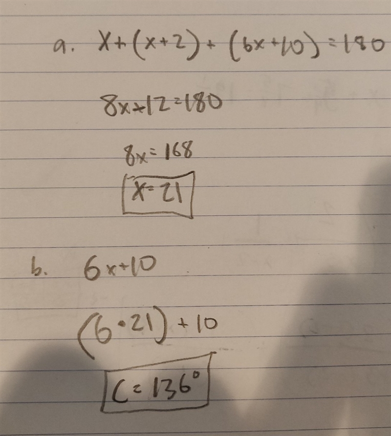 URGENT! Triangle ABC has angle measures as shown (A) What is the value of x? SHOW-example-1