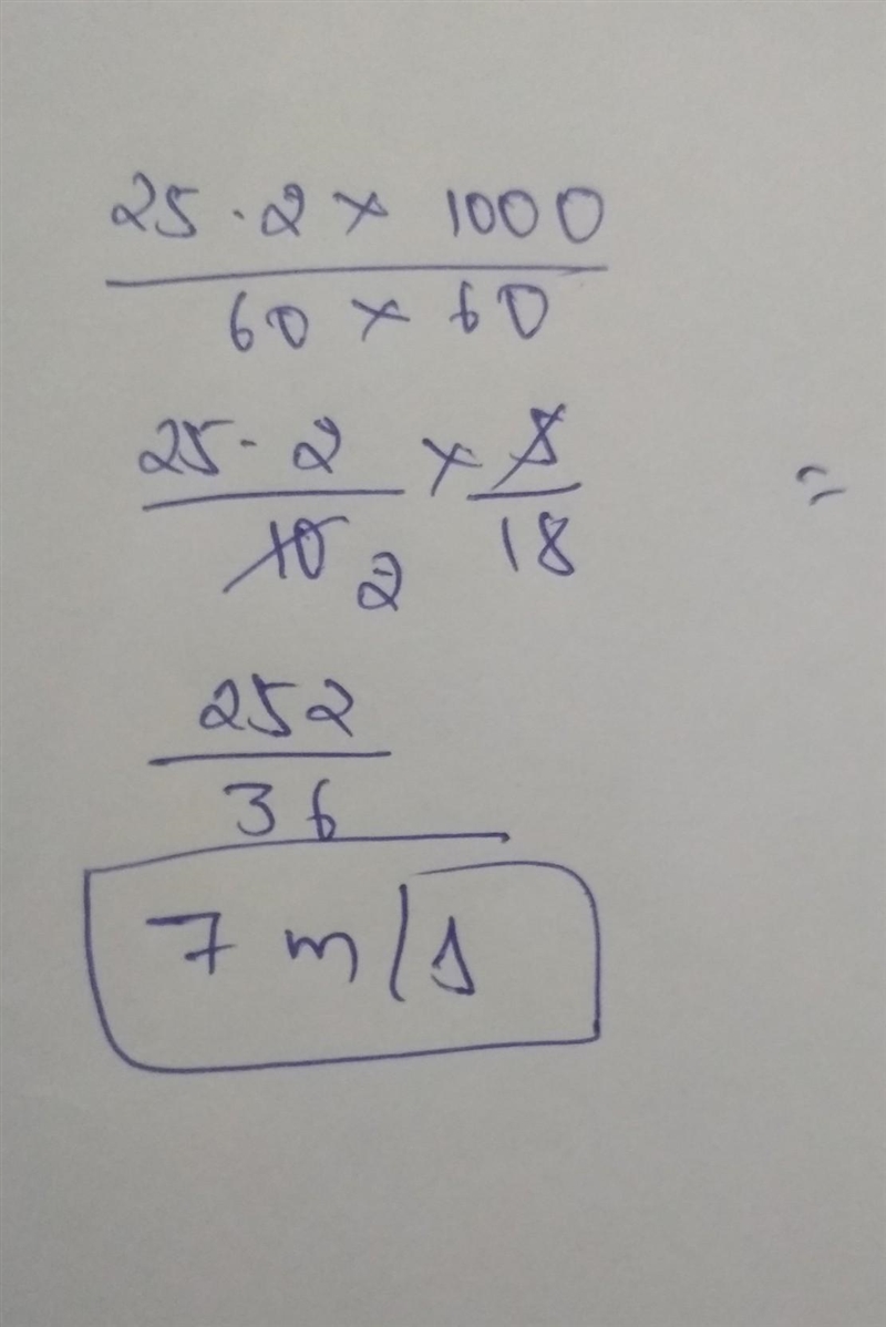 What does ‘? m/s = 25.2 km/h’ mean and how do you complete it? Thanks x-example-1