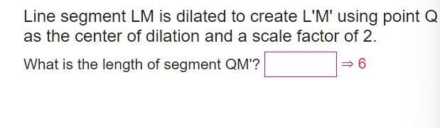 line segement LM is dilated to create L'M' using point Q as the center of dilation-example-1