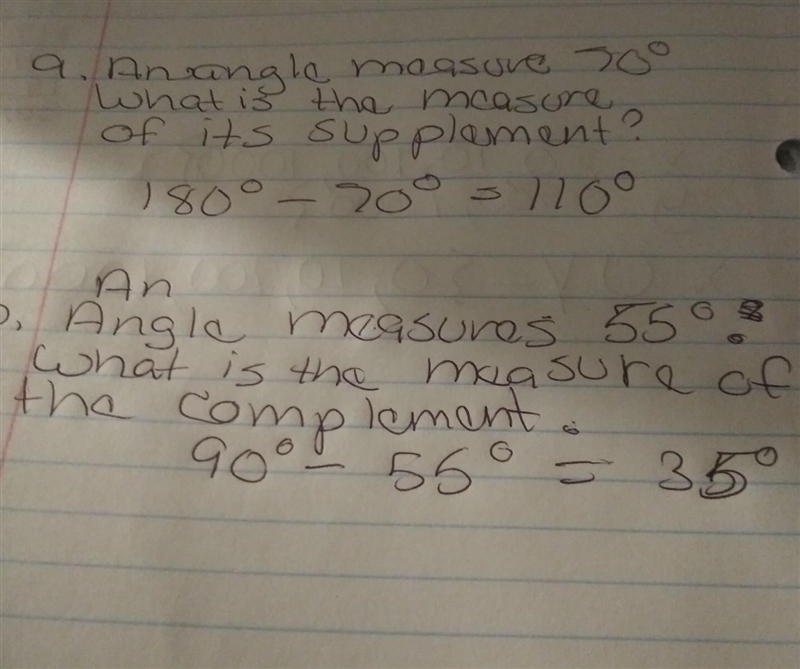 (a) An angle measures 70°. What is the measure of its supplement? (b) An angle measures-example-1