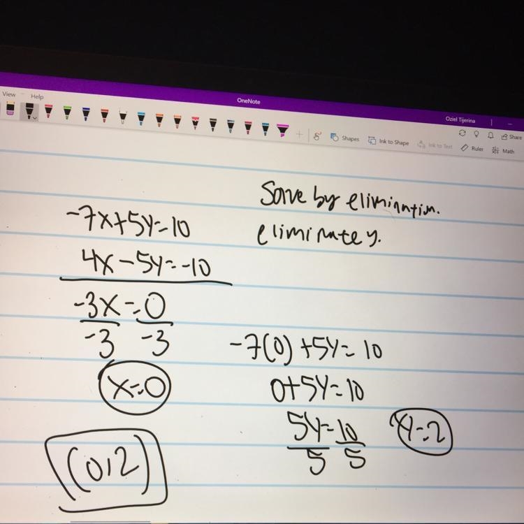 2) -7x + 5y=10 4x - 5y=-10-example-1