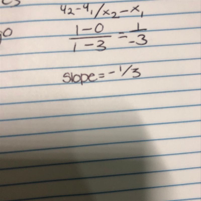 Slope of (3,1) and (0,0)​-example-1