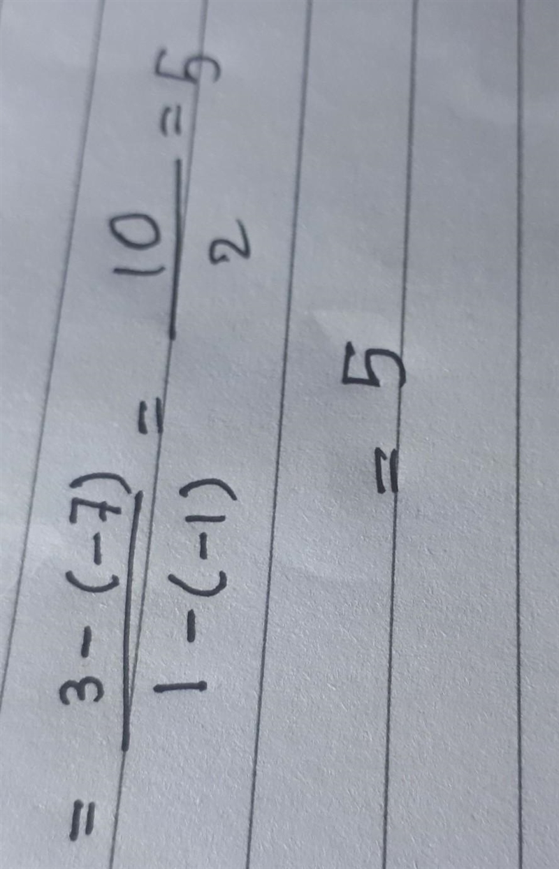 If C(-1, -7) and D(1, 3), find the slope of CD.-example-1