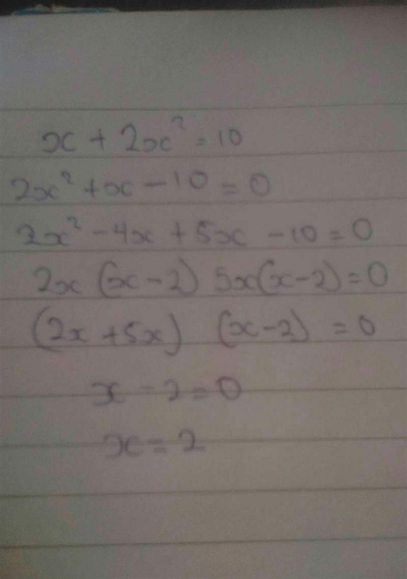 The sum of a whole number and twice the square of the number is 10. find the number-example-1