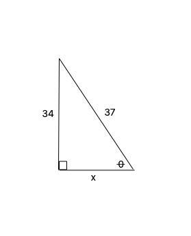 A 34-m tall building casts a shadow. The distance from the top of the building to-example-1