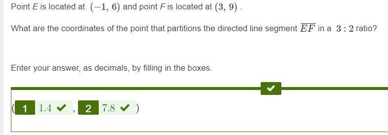 Point E is located at (−1, 6) and point F is located at (3, 9) . What are the coordinates-example-1