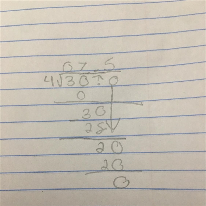 30 divided 4 Step by step-example-1