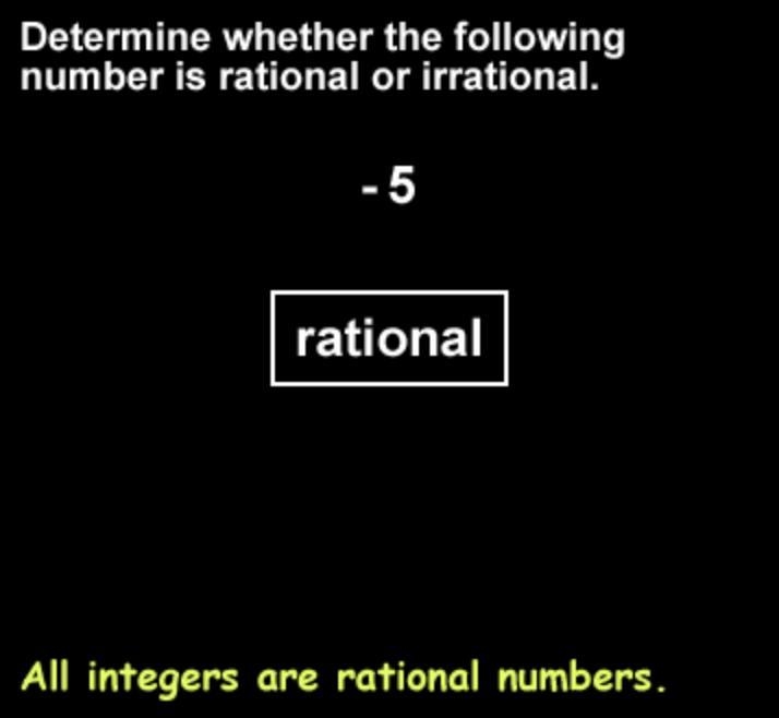 Is -5 a rational number?-example-1