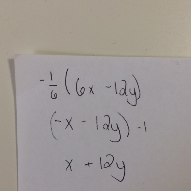 Simplify -1/6(6x-12y)-example-1