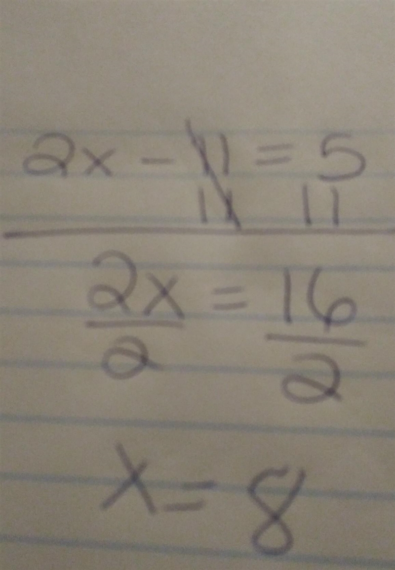 11 less than twice a number is 5-example-1