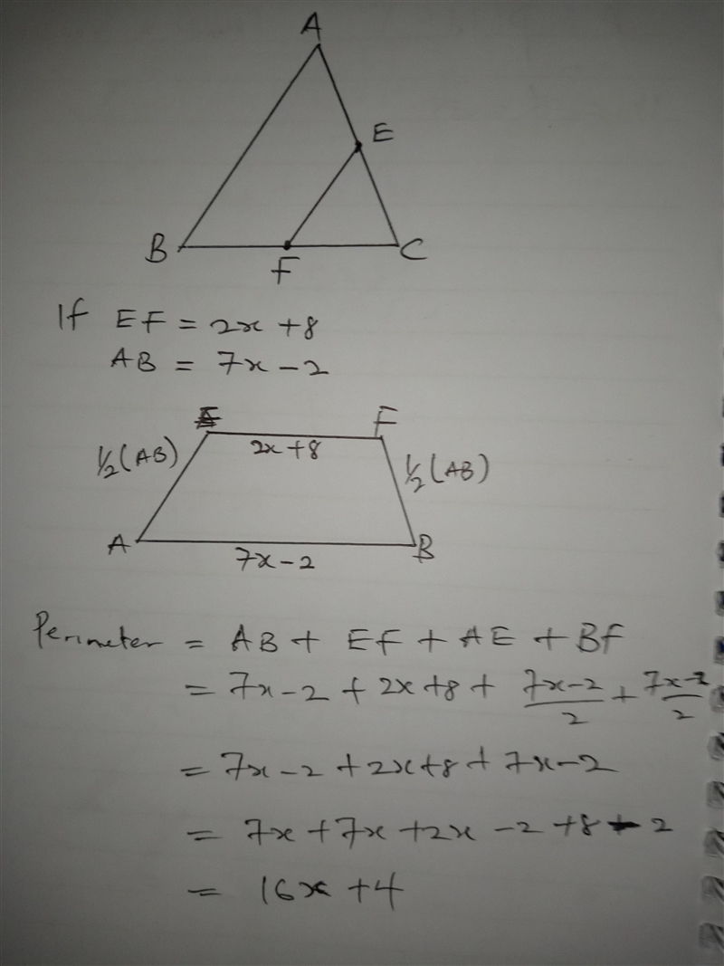 In the diagram of equilateral triangle ABC shown below, E and F are the midpoints-example-1