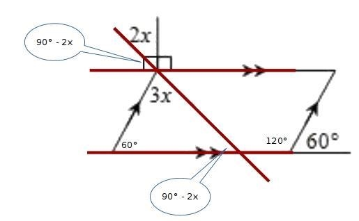 Find the value of x in each of the following exercises:-example-1