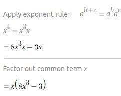 Factor the expression completely. 8x^4 -3x-example-1