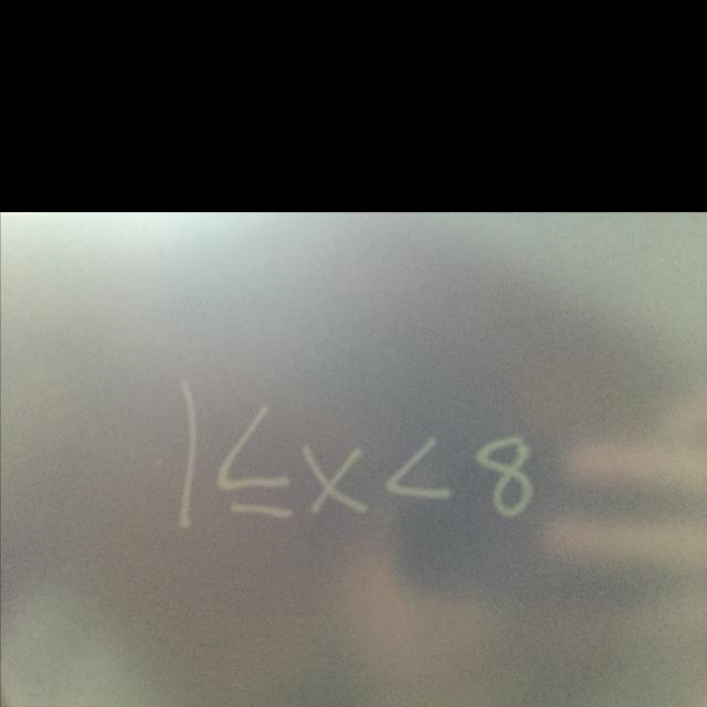 1 is less than or equal to x and x is less than 8-example-1