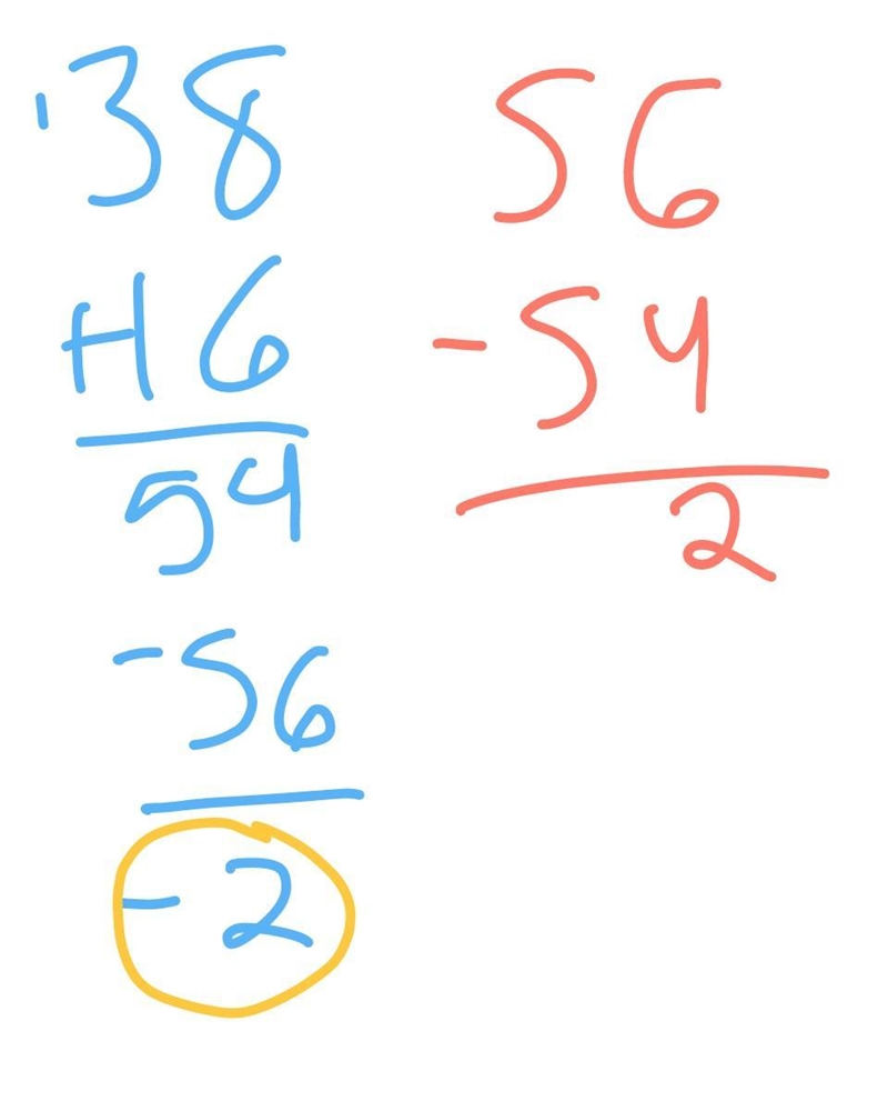 Find the value of 38+16-56-example-1