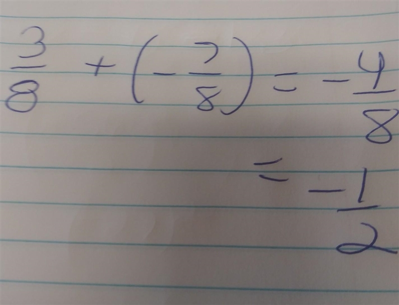 Solve for: 3/8 + (-7/8)=-example-1