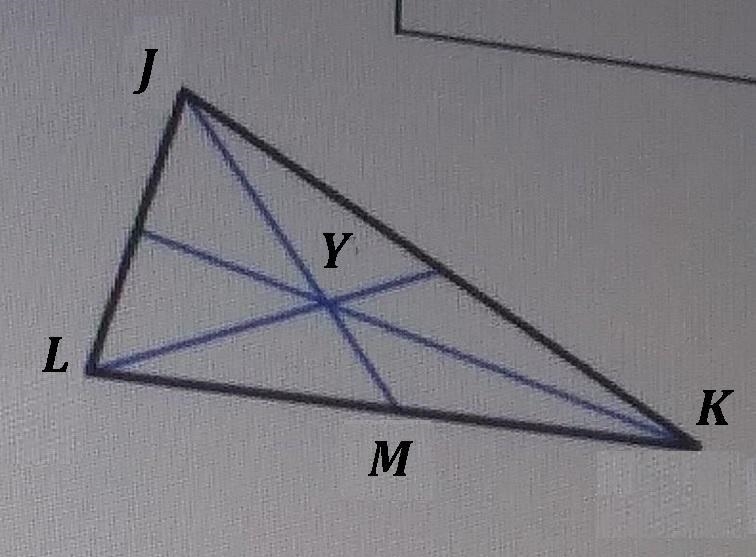 In triangle JKL, point Y is the centroid. If JY is 22 feet, what is the length of-example-1