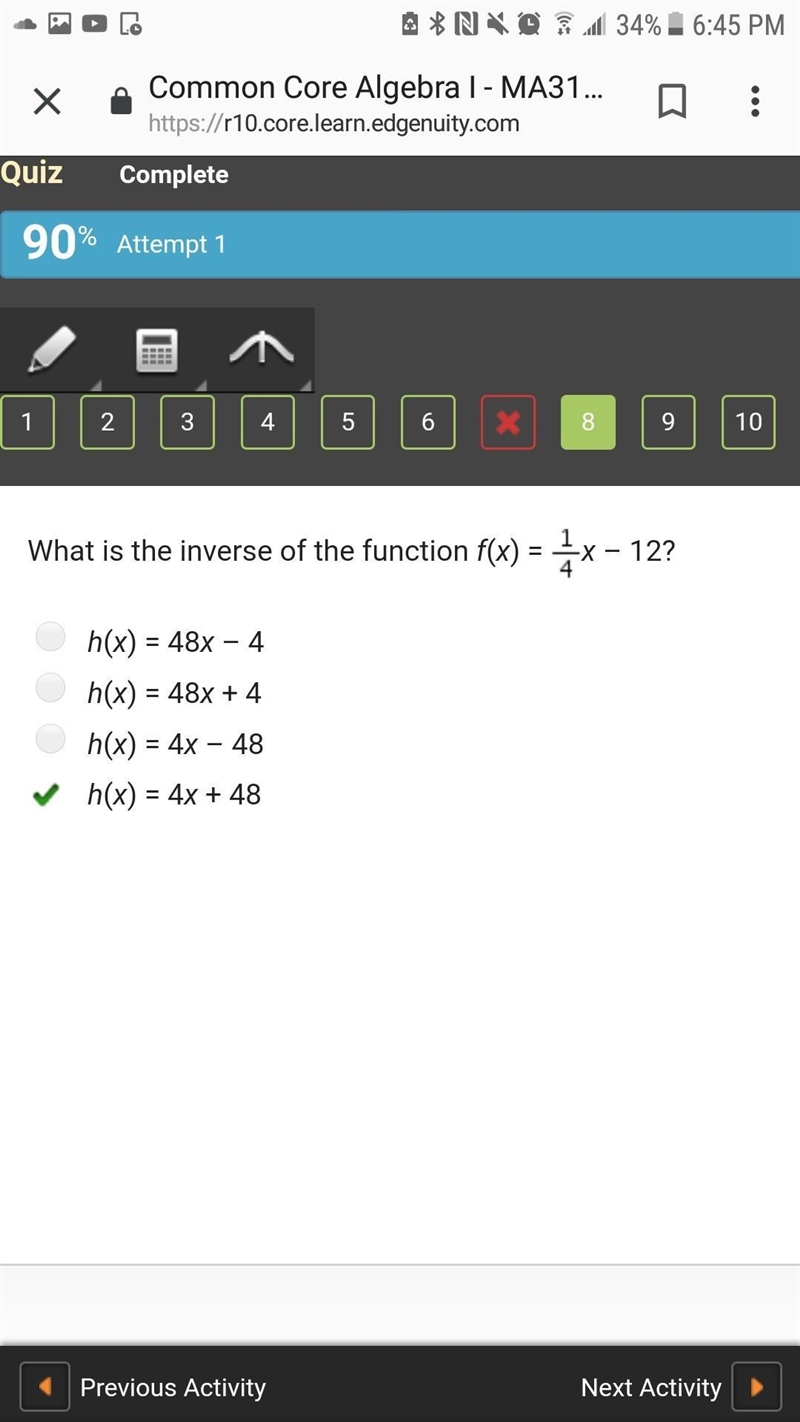 What is the inverse of the function f(x) = x – 12?-example-1