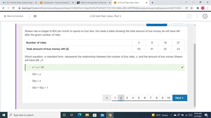 What is the equation of the line shown in the graph? A function graph of a line with-example-2