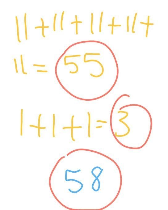 11 fives and 3 ones =-example-1