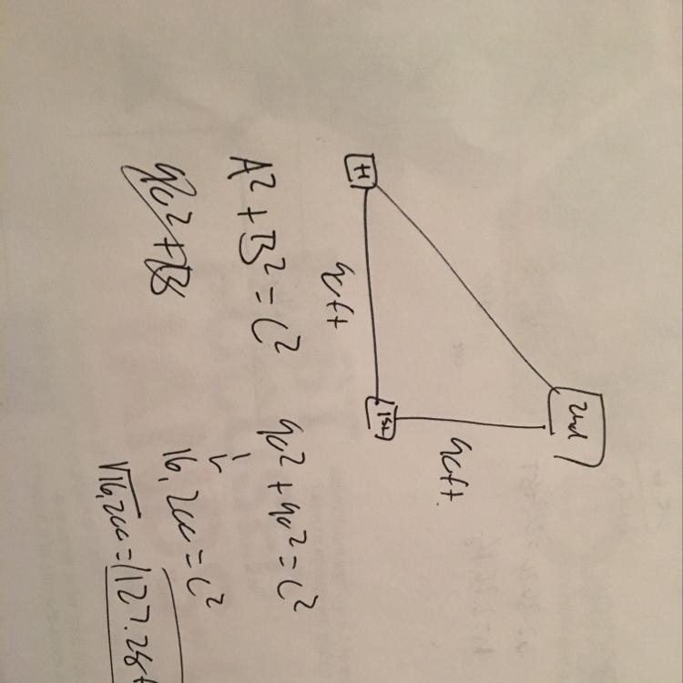 A baseball field is in the shape of a square. The distance between each pair of bases-example-1