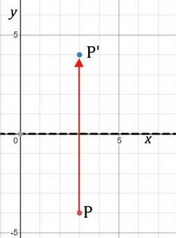 What is the y-coordinate of the image of P(3,-4) after a reflection in the x-axis-example-1