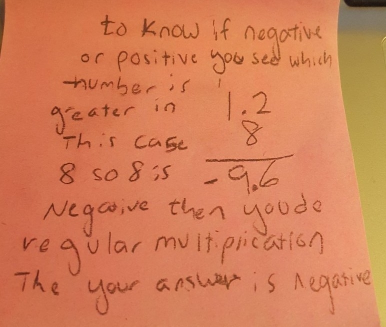 Multiply. –8 • 1.2 A: 96 B: -9.6 C: 9.6 D: -96-example-1