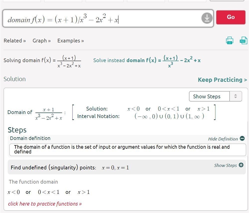 Find the domain of the function f(x)=(x+1)/x^3-2x^2+x-example-1