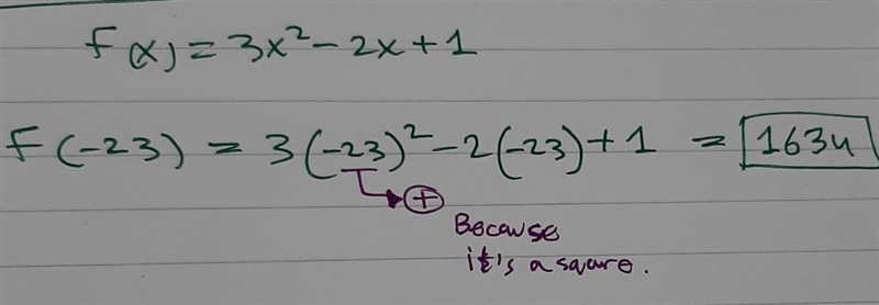 Given f(x)=3x2−2x+1 . What is the value of f(−23) ?-example-1