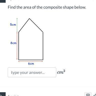 Find the area of a composite shape below:-example-1