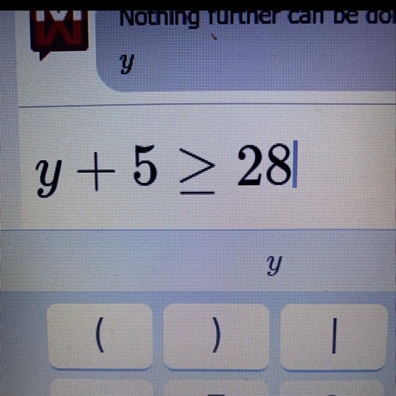 A number y increased by 5 is at most 28​-example-1