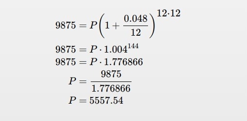 An investment of 9,875 earns 4.8% interest compounded monthly over 12 years.-example-1