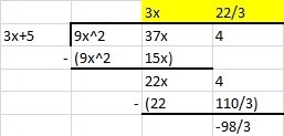 If the graph of f(x) = \frac{9x { }^(2) + 37x + 4 }{3x + 5} has an oblique asymptote-example-1