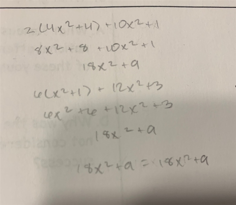 Determine if the expressions below are equivalent by simplifying. Justify your answer-example-1