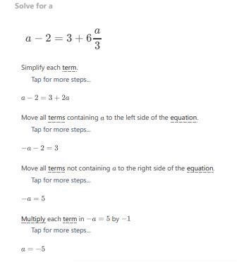 A–2=3+6a/3 What dose a equal?-example-1