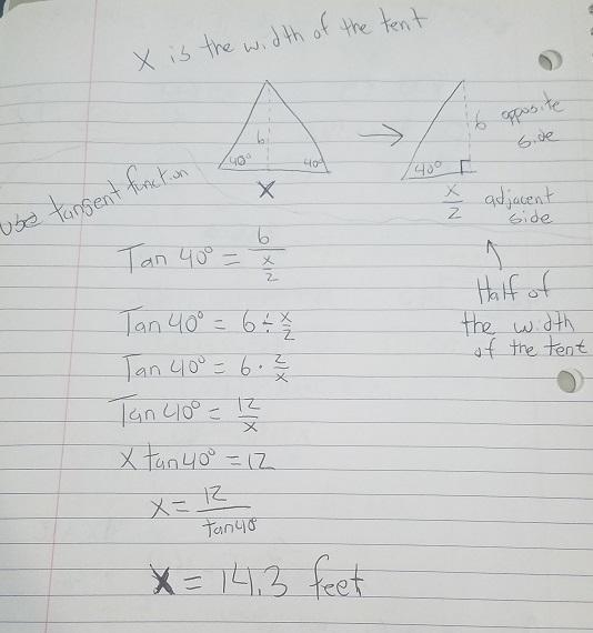 Suppose a camping tent has a center pole that is 6 feet high. If the sides of the-example-1