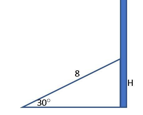 An 8 foot long piece of 2 by 4 wood is used to prop up a fence if the 2 by 4 makes-example-1