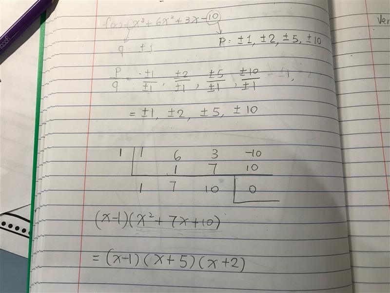 What are the factors of the polynomial function?! Use the rational root theorem to-example-1