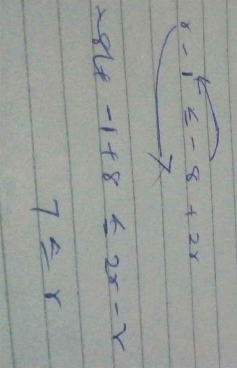 PLEASE HELP SOLVE 1.-8p - 7 ≥ - 5 - 5p - 4p p ≥ 2.r - 1 ≤ - 8 + 2r r ≥ 3.a + 6 &lt-example-1