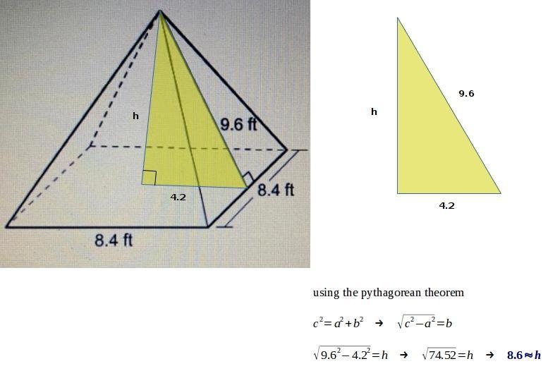 What is the volume of the pyramid? round to the nearest tenth.-example-1