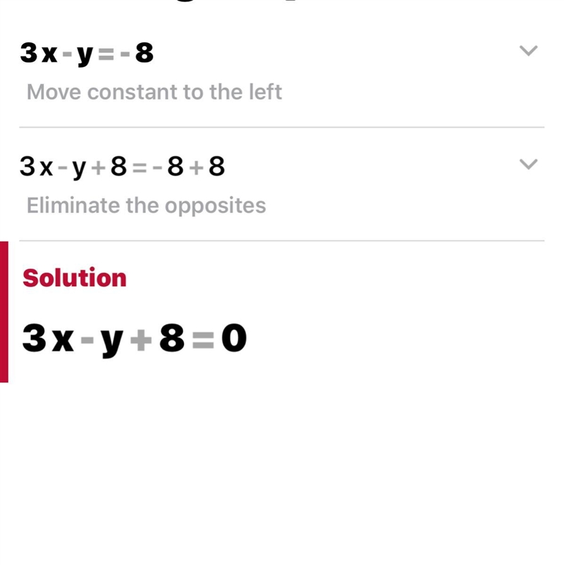 How do you solve 3x -y = -8-example-1