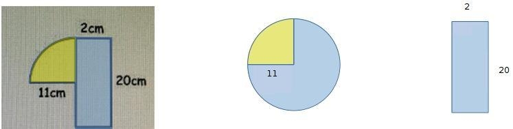 Determine the area of the composite figure to the nearest whole number-example-1