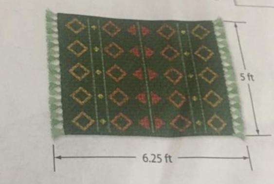 mrs.bowman designed the rug shown. If it cost 22 $ per square foot to make, how much-example-1