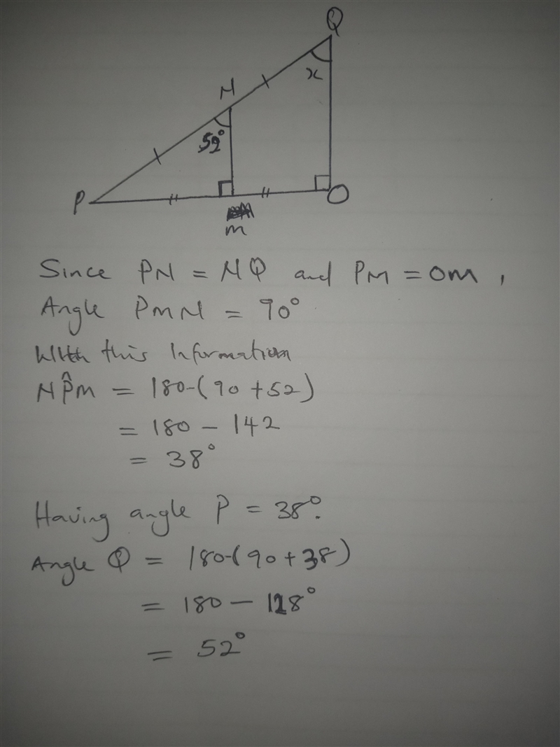 Use the information in the diagram to determine the measure of the angle x formed-example-1