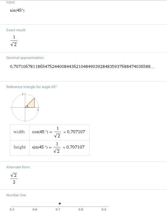 What is the value of sine of begin argument 45 degrees end argument? Question 1 options-example-1