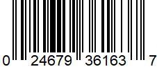 What is the check digit, d, for the UPC bar code number shown below? 0-24679-36163-d-example-1